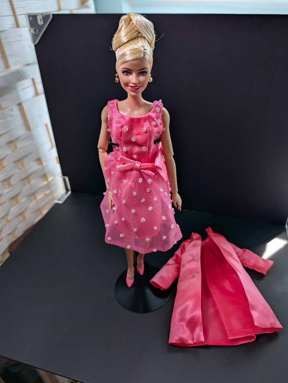 Barbie The Movie Margot Kidder Restyled Pink Givenchy Cocktail Dress/Coat - Picture 7 of 16